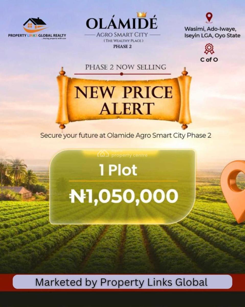 Farmland with Certificate of Occupancy ( C of O), Olamide Agro Smart City Located at Wasimi Ado Iwaye Iseyin Lga, Ibadan, Oyo, Commercial Land for Sale