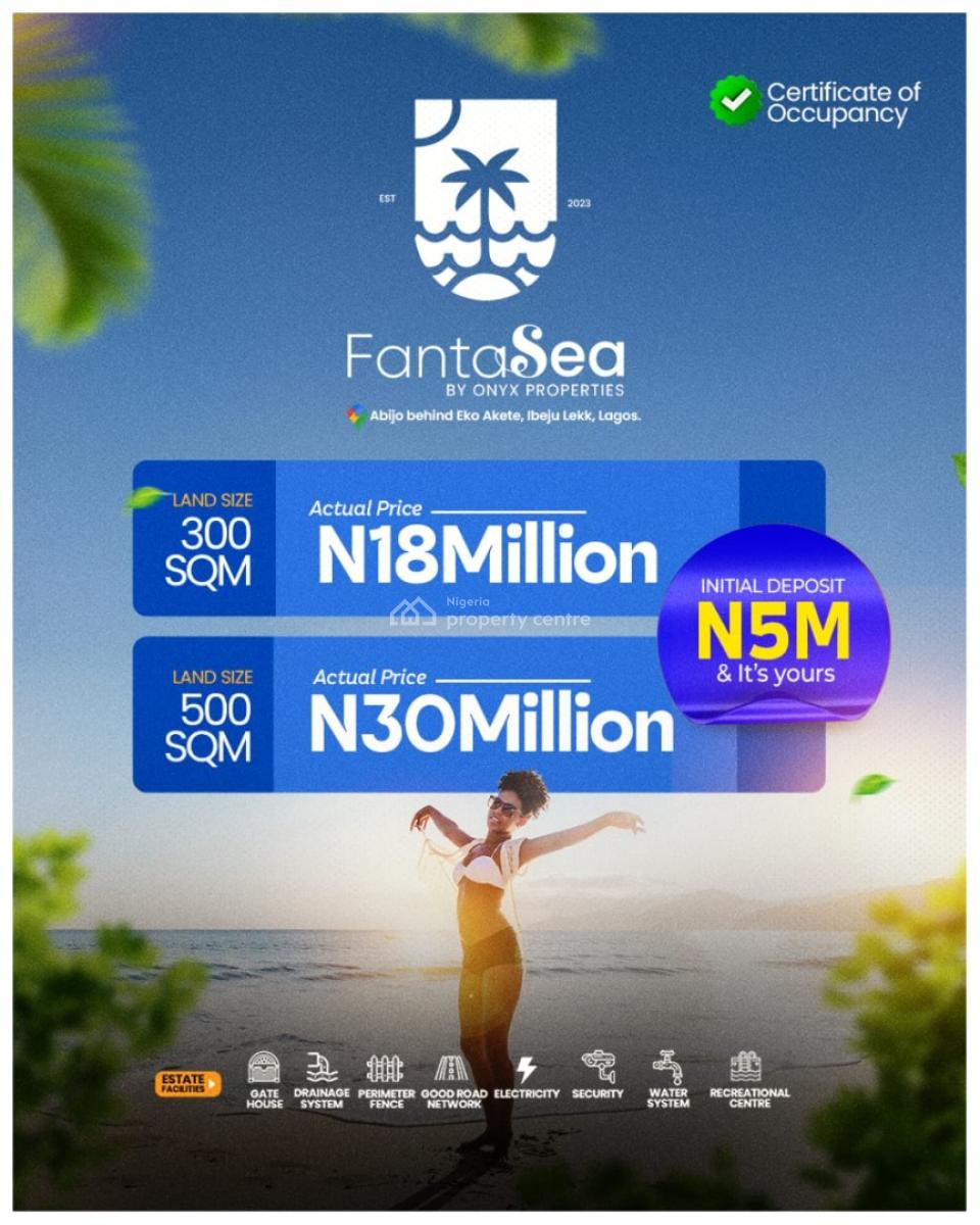 Plots of Land with C of O in Prime Location, Fantasea Estate in Abijo Behind Eko Akete, Ibeju-lekki, Ibeju Lekki, Lagos, Mixed-use Land for Sale