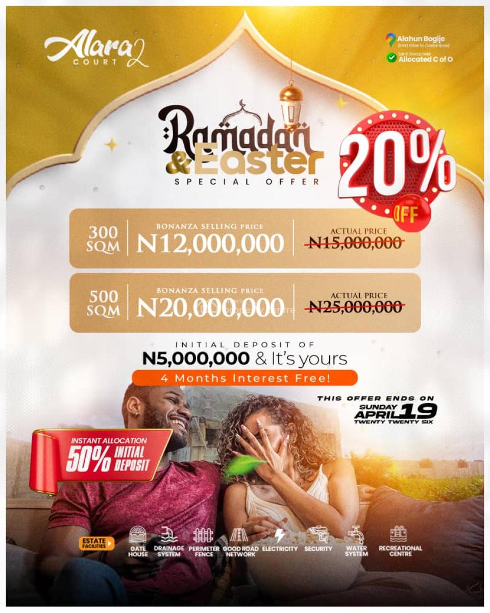 C of O Land in Bogije with Accessible Road Network, Alara Court 2 Estate at Alahun, Bogije,10minutes Drive to Eleko Beach, Ibeju Lekki, Lagos, Mixed-use Land for Sale