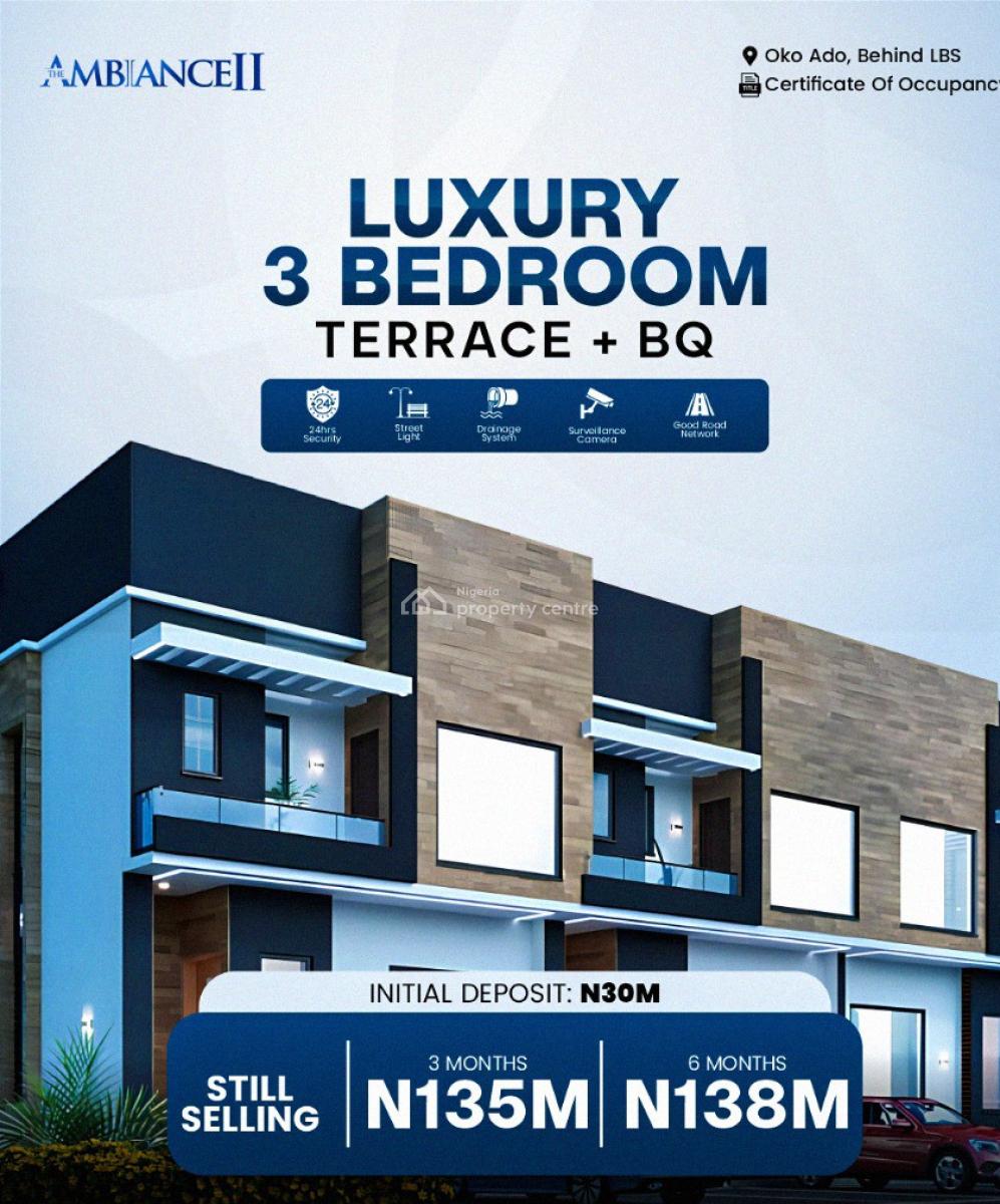 Luxury Smart Homes with Excellent Facilities + Bq, Ambiance 2 / Moremi Scheme, Oko Ado, Ajah, Lagos, Terraced Duplex for Sale