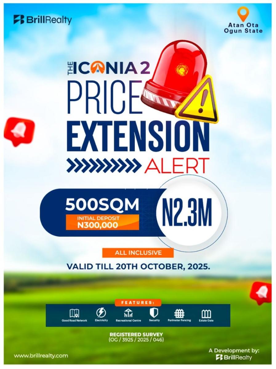 Plots of Land in a Prime and Rapidly Growing Estate, The Iconia 2 Estate, Atan Ota, Ado-odo/ota, Ogun, Residential Land for Sale