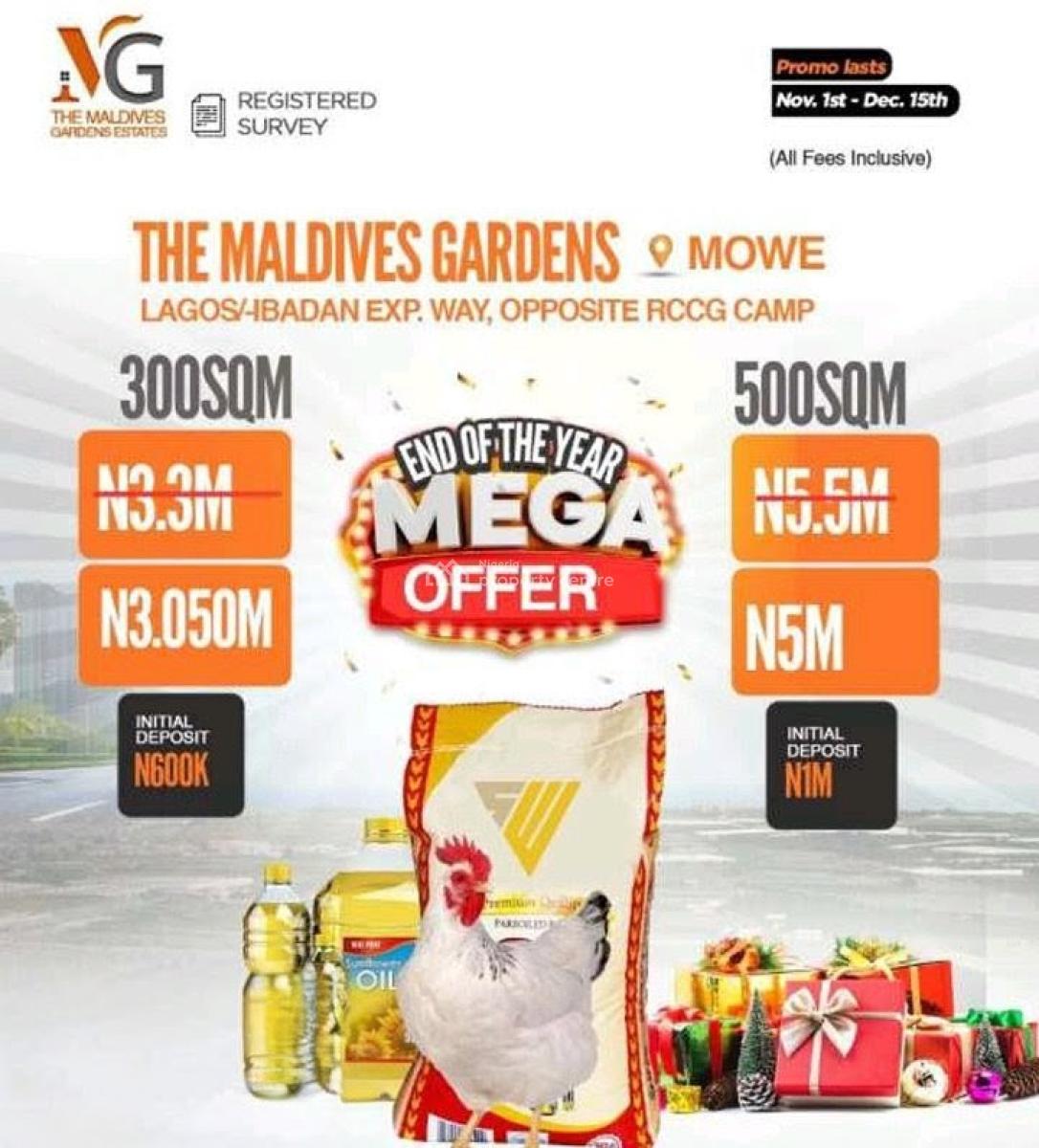 Plots of Land in a Premium Smart & Secure Estate, The Maldives Gardens, Mowe, Mowe Town, Ogun, Residential Land for Sale