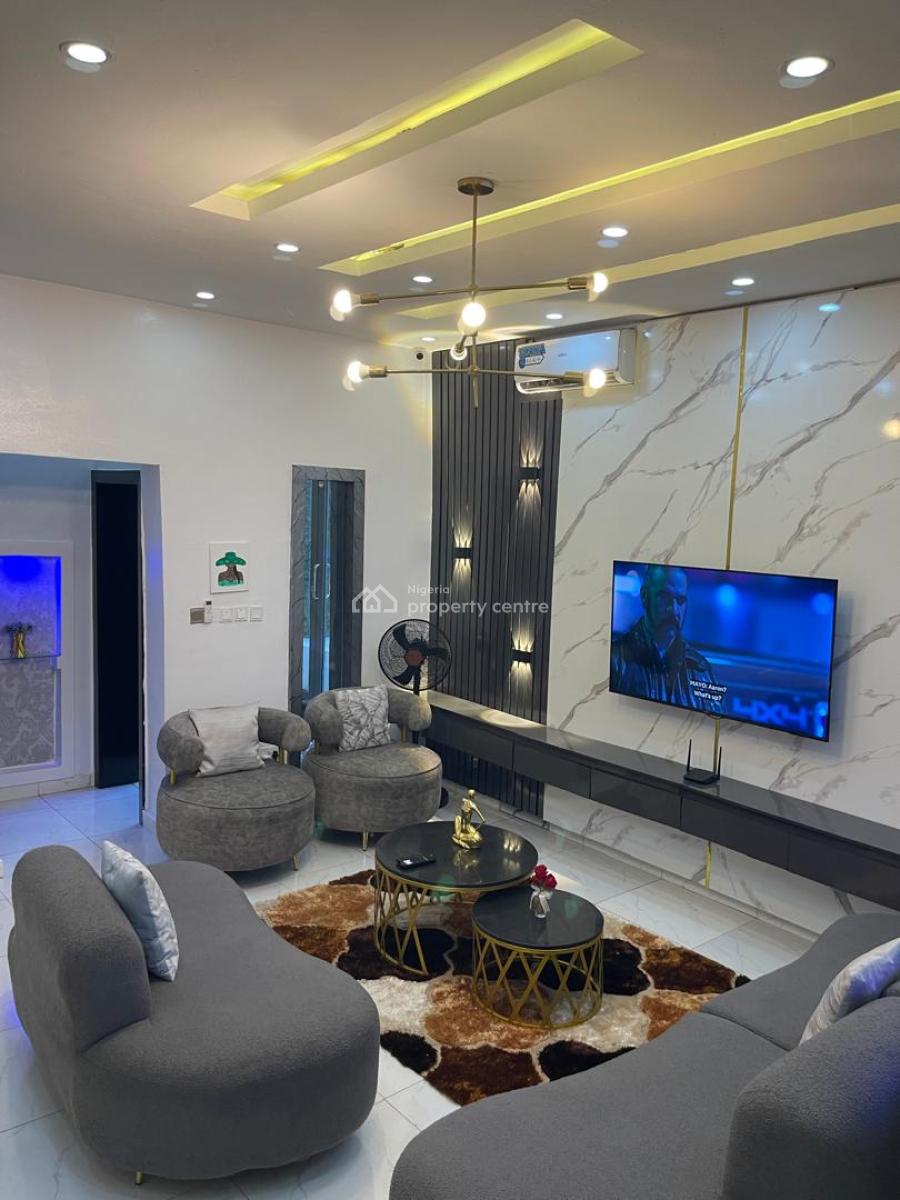 Luxury Fully Furnished 4 Bedroom Fully Detached Duplex with a Bigpool, Lekki Palm City, Ajah, Lagos, Detached Duplex for Rent