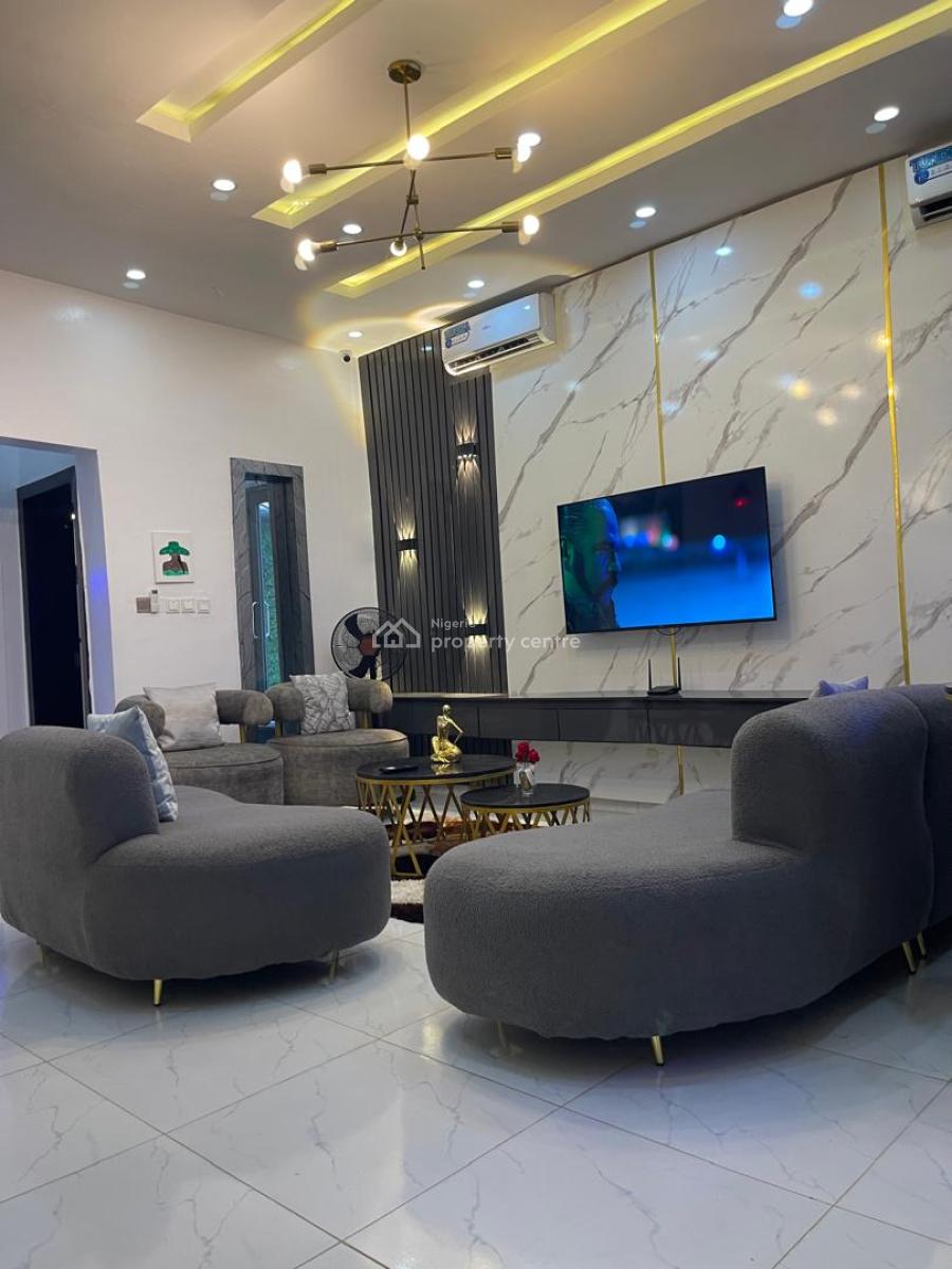 Luxury Fully Furnished 4 Bedroom Fully Detached Duplex with a Bigpool, Lekki Palm City, Ajah, Lagos, Detached Duplex for Rent