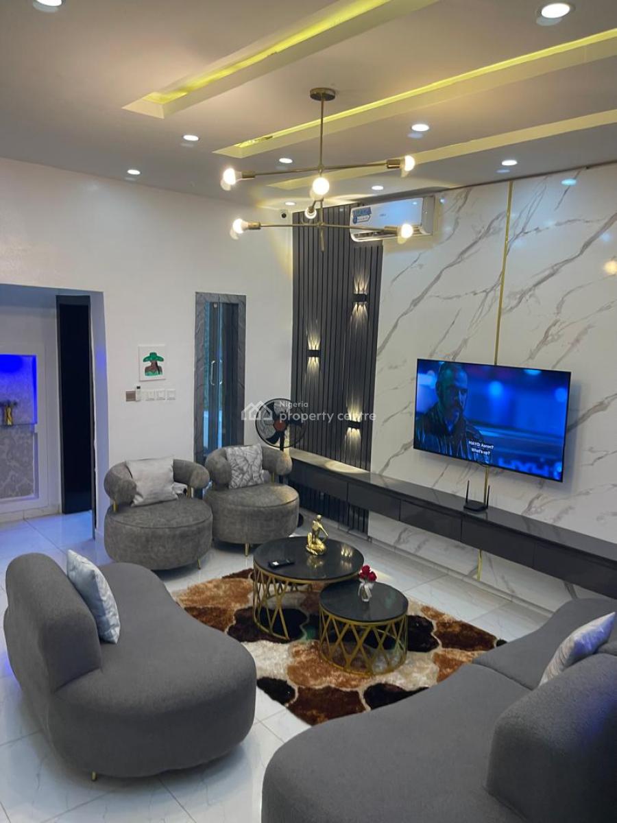 Luxury Fully Furnished 4 Bedroom Fully Detached Duplex with a Bigpool, Lekki Palm City, Ajah, Lagos, Detached Duplex for Rent