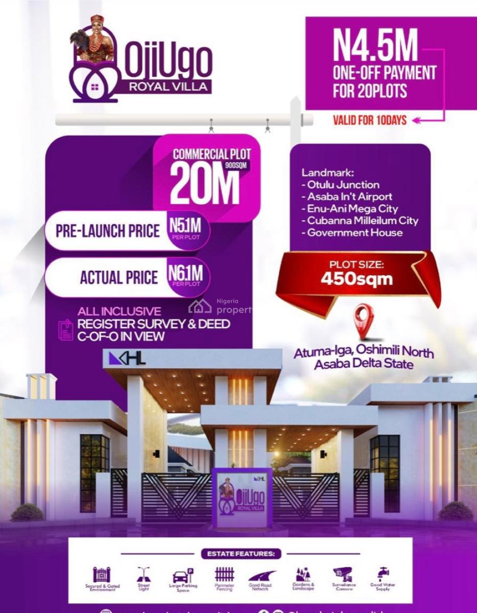 Good Location, Atuma-lga, Oshimili North, Asaba, Delta, Residential Land for Sale