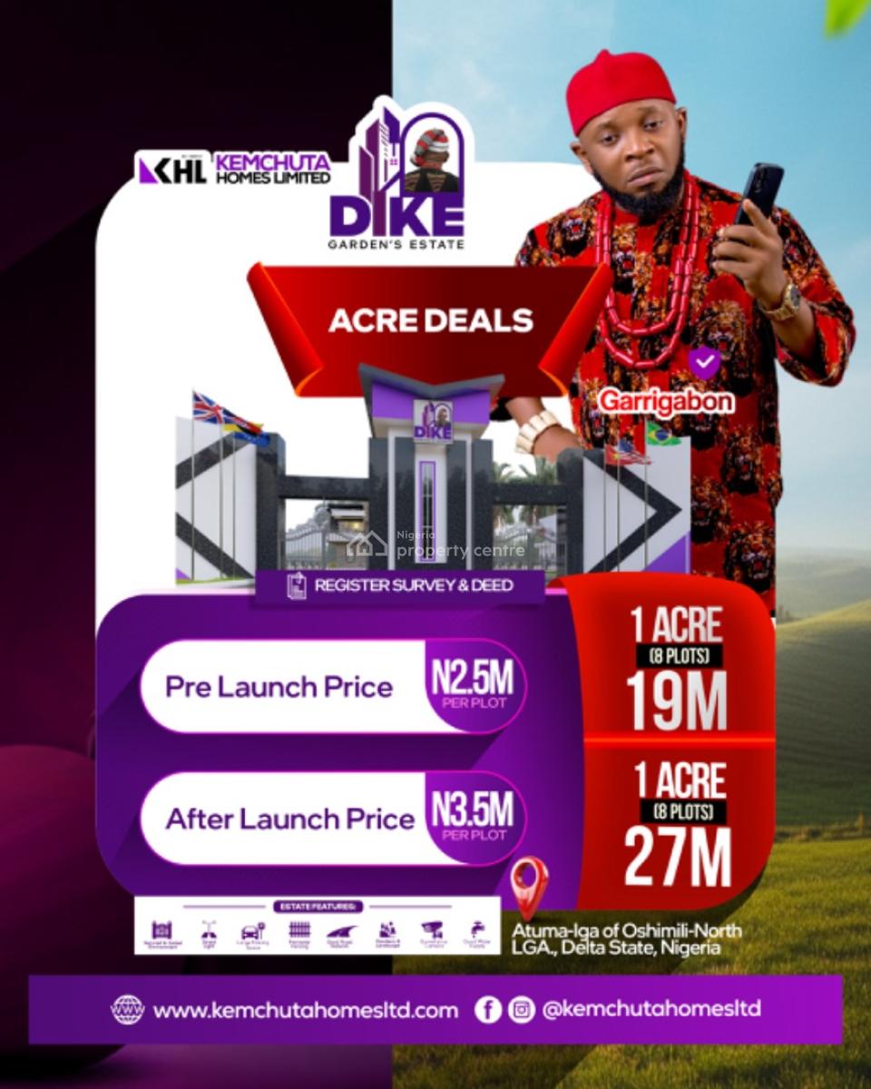 Affordable Genuine Land, Dike Garden’s Estate, Atuma-iga (oshimili North,, Asaba, Delta, Residential Land for Sale