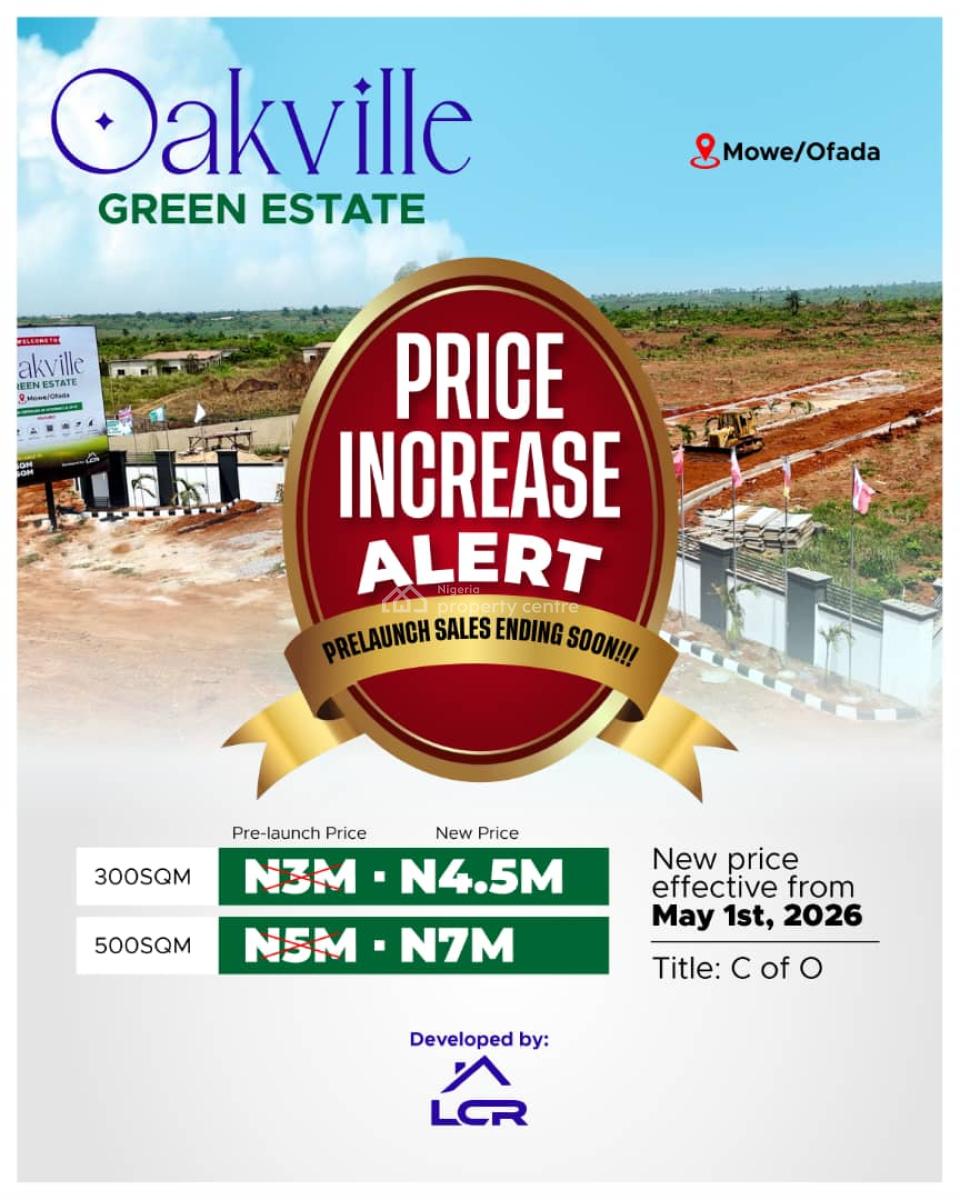 Oakville Green C of O, Mowe-ofada, Mowe Ofada, Ogun, Land for Sale
