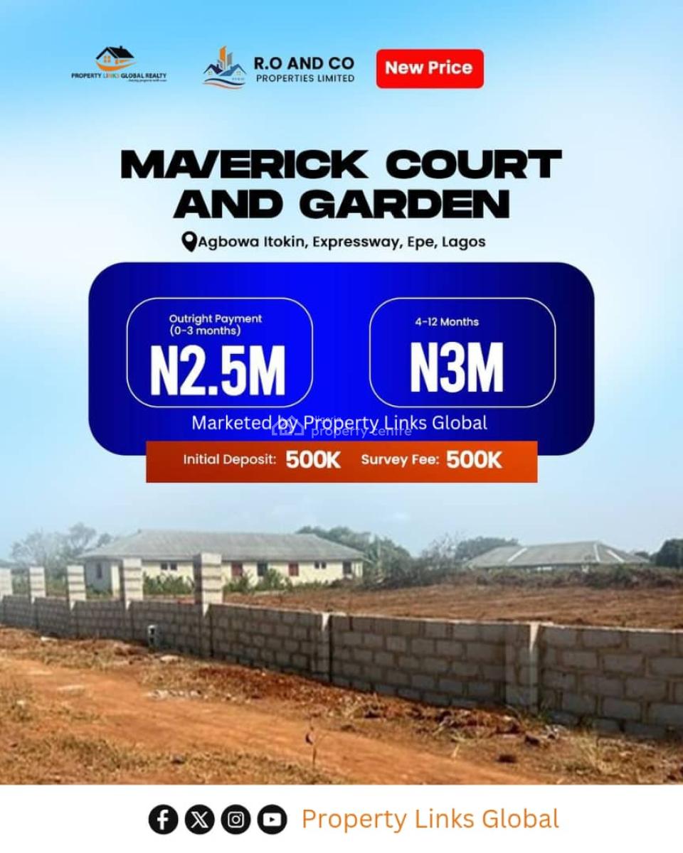 Fenced Estate in a Livable Environment 100% Dry Land, Maverick Court Gardens, Epe, Lagos, Mixed-use Land for Sale