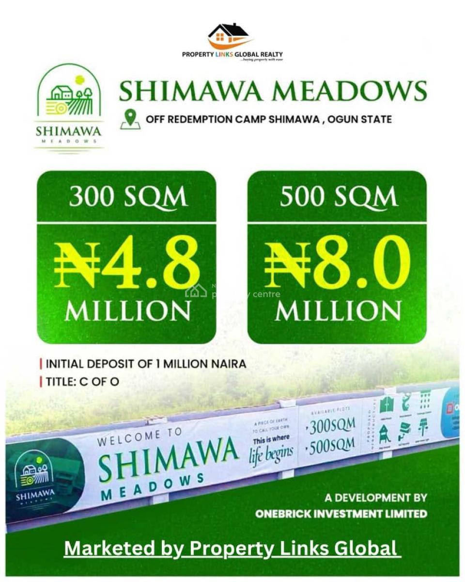 C of O Buy and Build Land in Shimawa Very Close to Rccg, Shimawa Meadows Estate Close to Redemption Camp, Km 46, Ogun, Mixed-use Land for Sale
