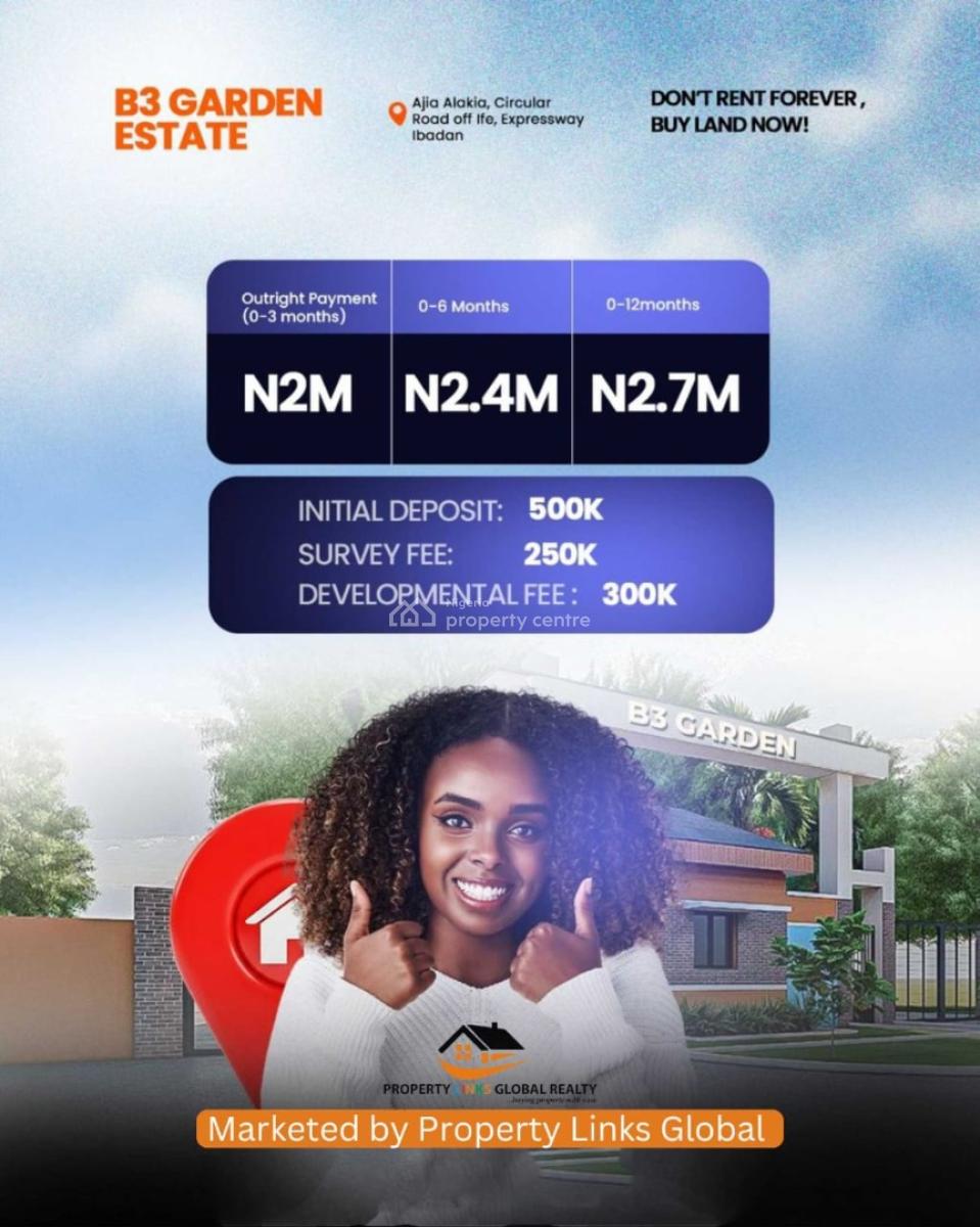 Serviced Land with Registered Survey in Serene Environment, B3 Garden Circular Road, Ibadan, Oyo, Mixed-use Land for Sale