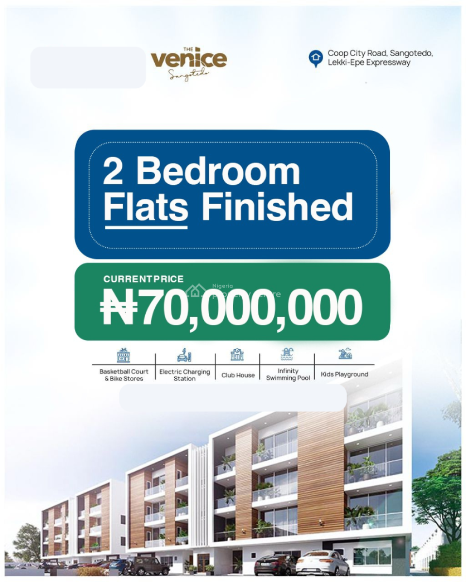 Luxury Finished Flats and Terrace with Excellent Facilities, The Venice, Sangotedo, Ajah, Lagos, Block of Flats for Sale