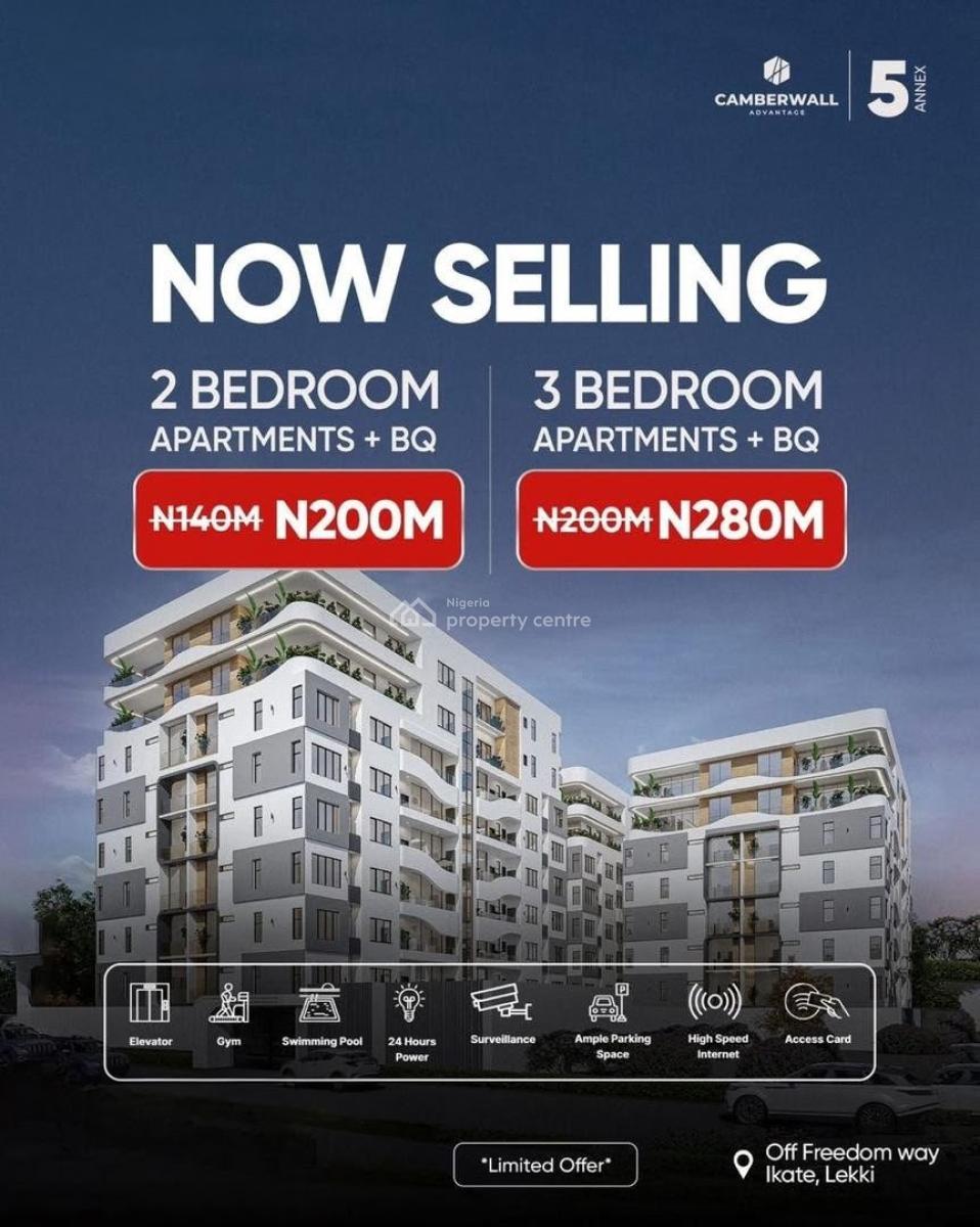 Luxury Apartments with Excellent Facilities and Bq, Camberwall Advantage 5 Annex, Lekki Phase 1, Lekki, Lagos, Block of Flats for Sale