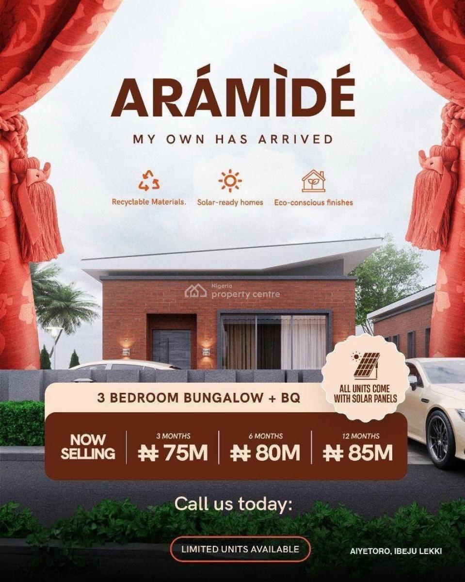 Luxury 3-bedroom Bungalow, Fully Finished with Modern Facilities + Bq, Aramide Bungalow / Aiyetoro, Ibeju Lekki, Lagos, Detached Bungalow for Sale