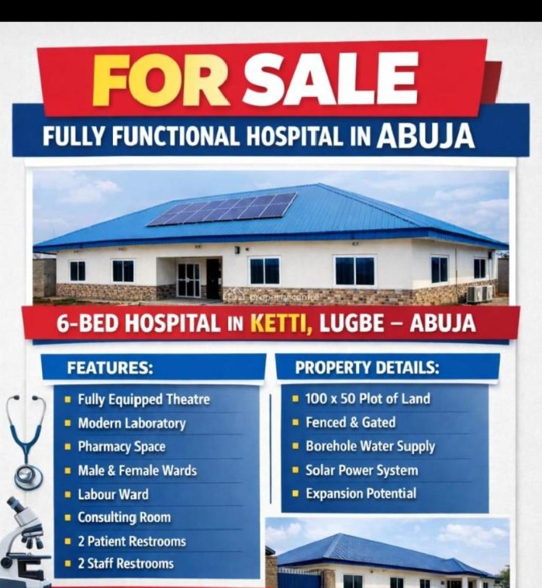 6 Bed Hospital, Ketti, Lugbe Abuja, Lugbe District, Abuja, Commercial Property for Sale