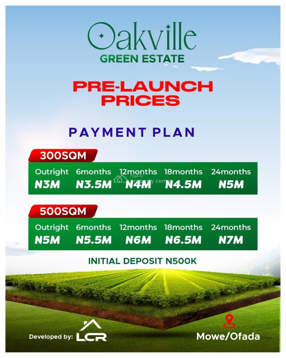 Oak Ville Estate, Mowe Ofada, Ogun, Residential Land for Sale