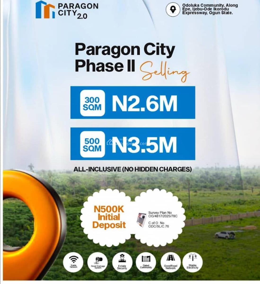 Paragon City Phase Ii, Along Epe - Ijebu Ode Expressway Connecting Lagos and Ogun, Epe, Lagos, Residential Land for Sale