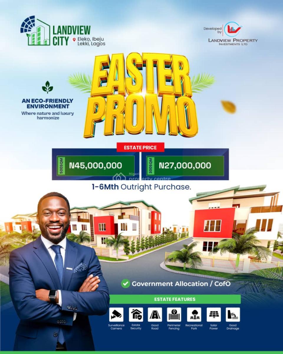 Land Strategically Located to Pan Atlantic University, Landview  City Phase 1 Licated at a Peaceful Environment, Eleko, Ibeju Lekki, Lagos, Residential Land for Sale