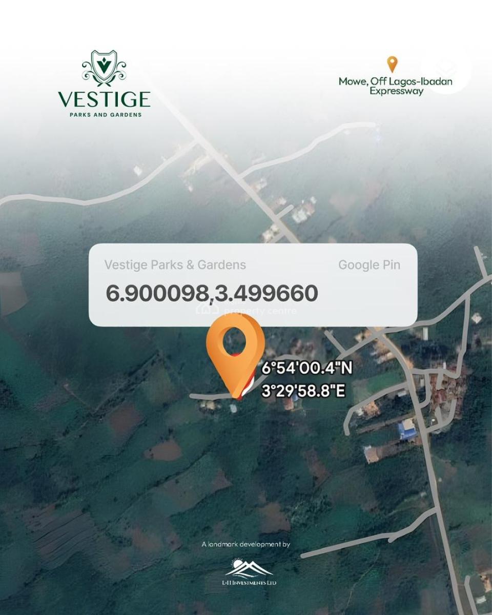 Land, Vestige Park & Gardens, Beside Redemption Camp & Christopher University, Mowe Ofada, Ogun, Residential Land for Sale