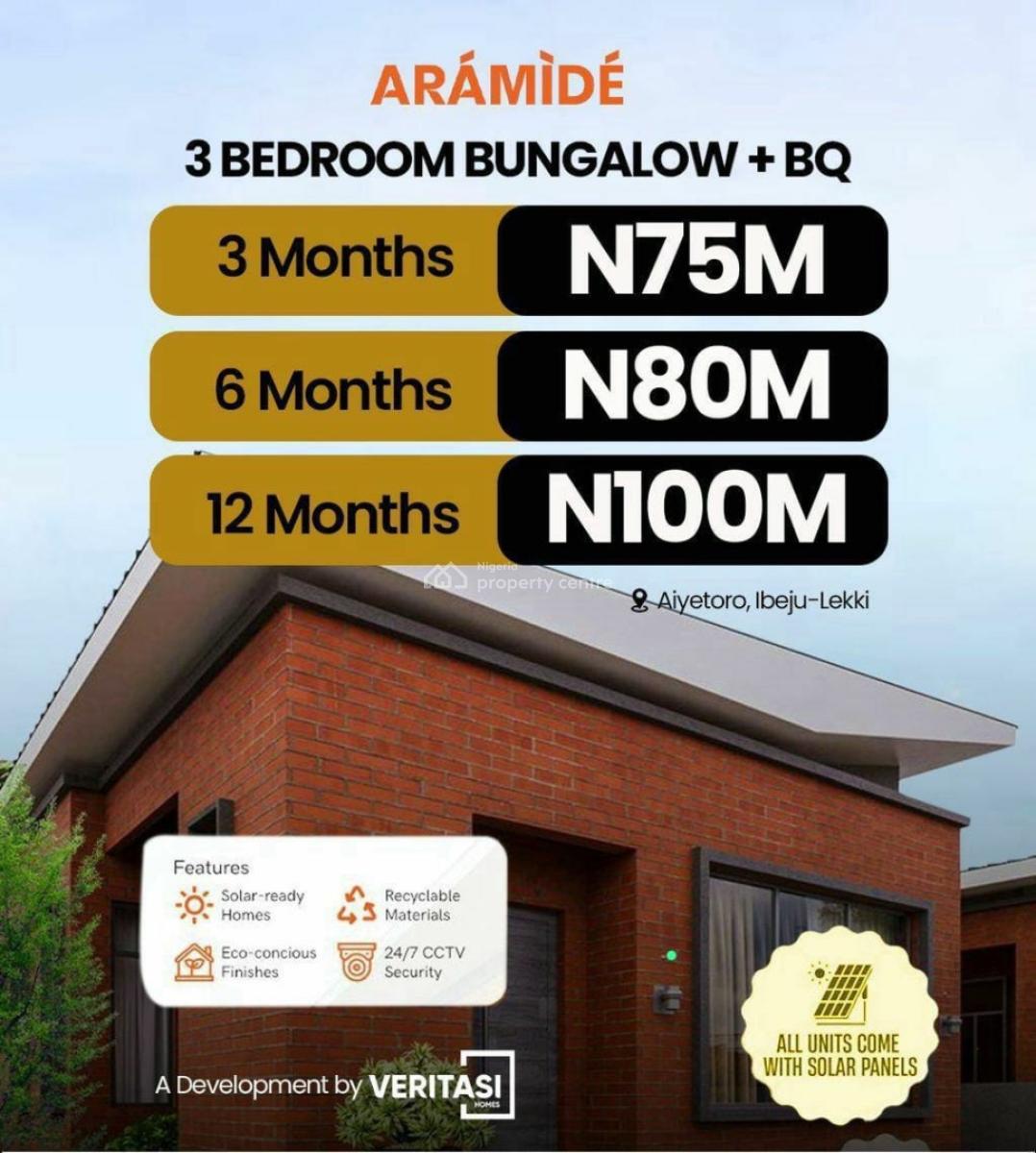 Aramide 3 Bedroom Bungalow, Ibeju, Ibeju Lekki, Lagos, Detached Bungalow for Sale