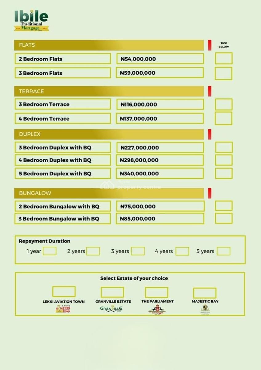 Luxury Pay to Own Homes with Modern Facilities + Bq, Ibile Traditional Mortgage, Lekki, Lagos, Block of Flats for Sale