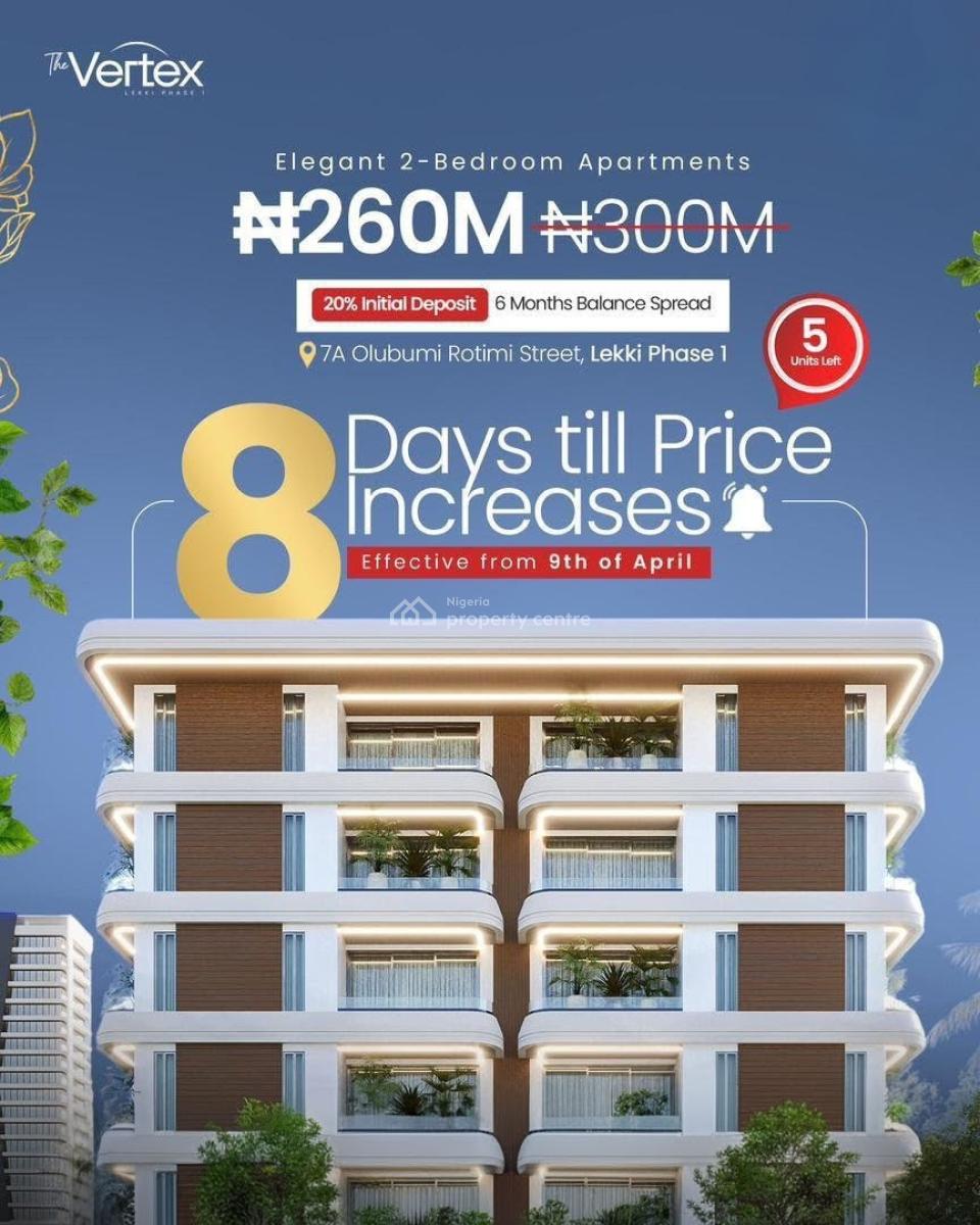 Luxury 2-bedroom Apartment with Excellent Facilities, The Vertex Estate, Lekki Phase 1, Lekki, Lagos, Block of Flats for Sale