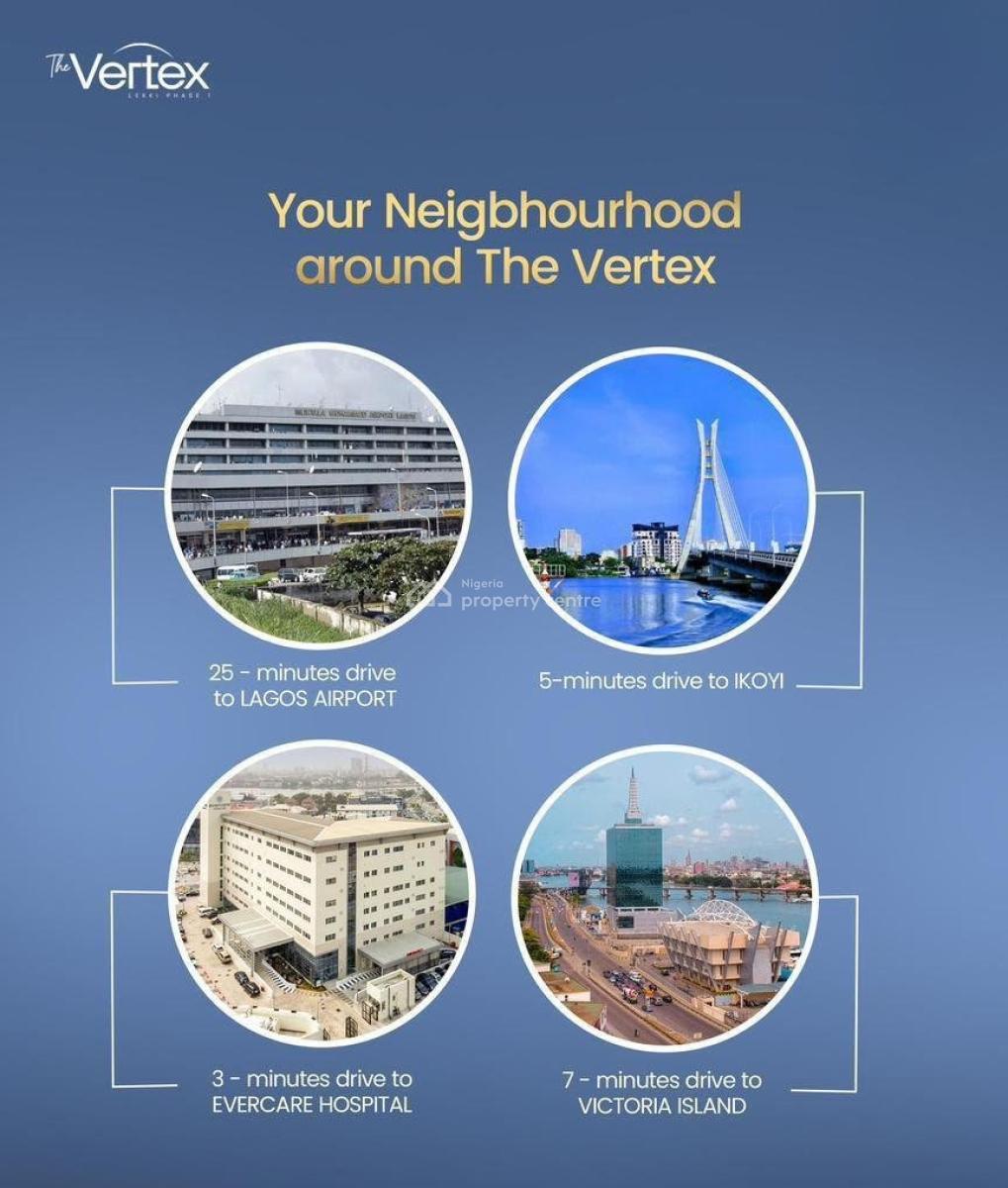 Luxury 2-bedroom Apartment with Excellent Facilities, The Vertex Estate, Lekki Phase 1, Lekki, Lagos, Block of Flats for Sale
