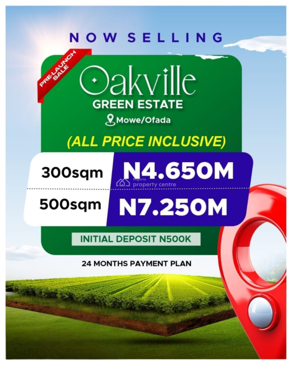 Most Affordable Land with C of O, Oakville Green Estate Mowe, Mowe Ofada, Ogun, Residential Land for Sale
