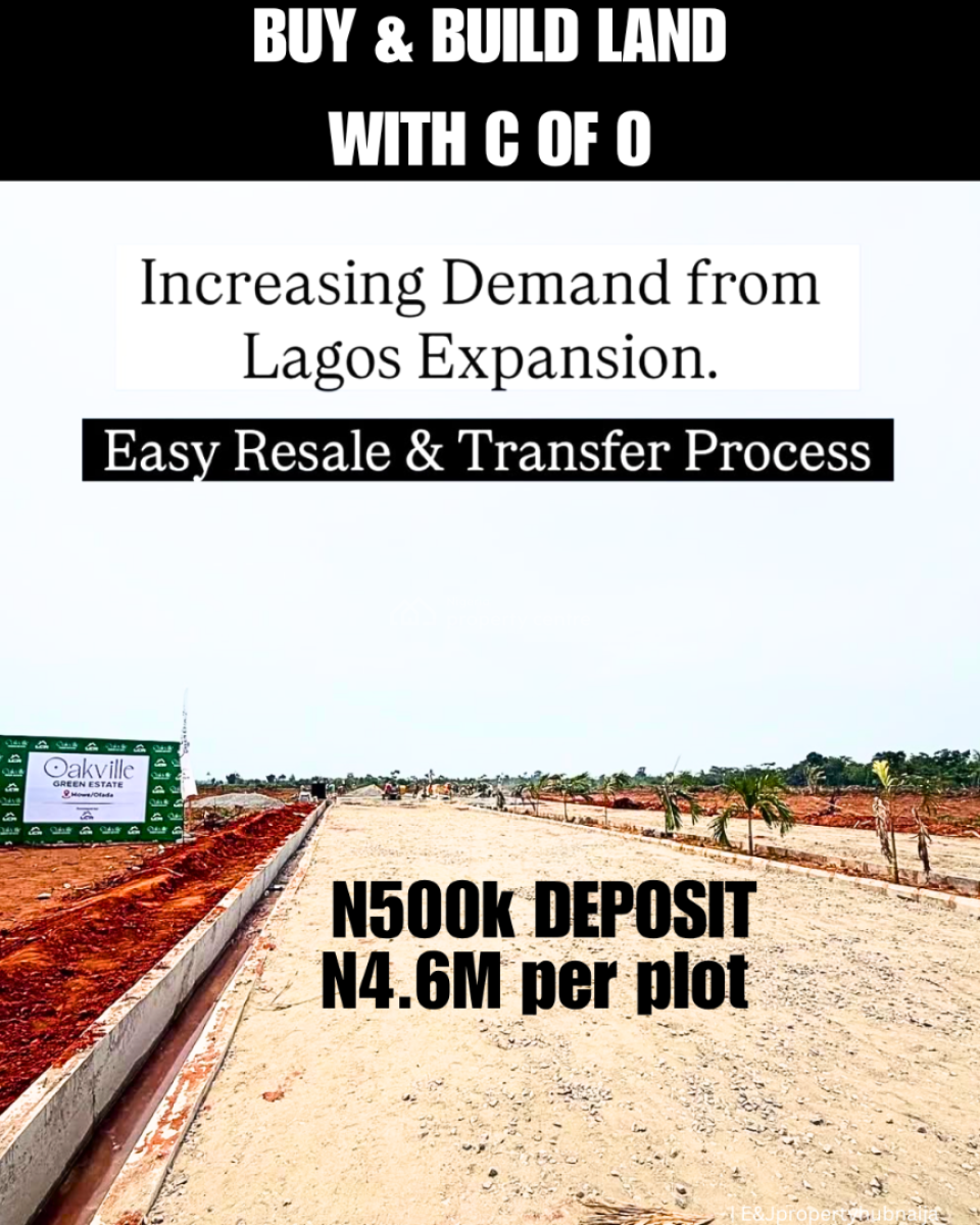 Most Affordable Land with C of O, Oakville Green Estate Mowe, Mowe Ofada, Ogun, Residential Land for Sale