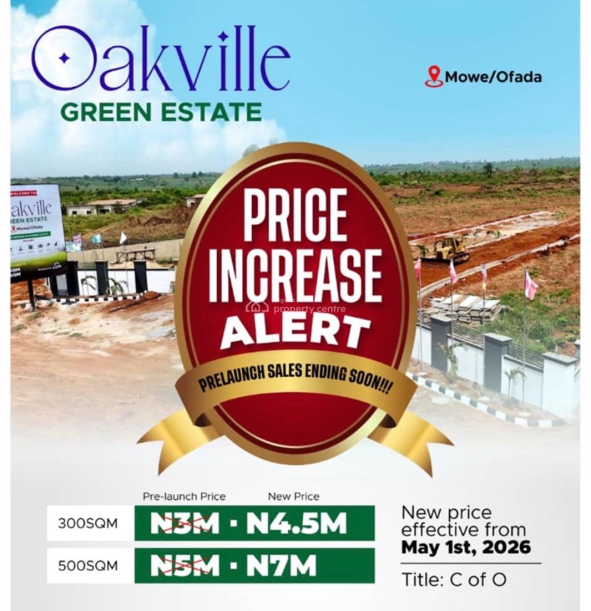 Most Affordable Dry Land with C of O, Buy and Build, Oakville Green Estate, Mowe Ofada, Ogun, Residential Land for Sale