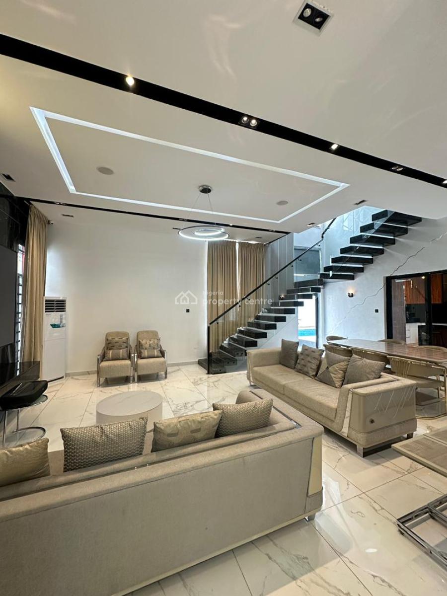 Furnished Luxury Spacious 5 Bedroom Fully Detached Duplex + Bq, Pool, Lekki, Lagos, Detached Duplex for Sale