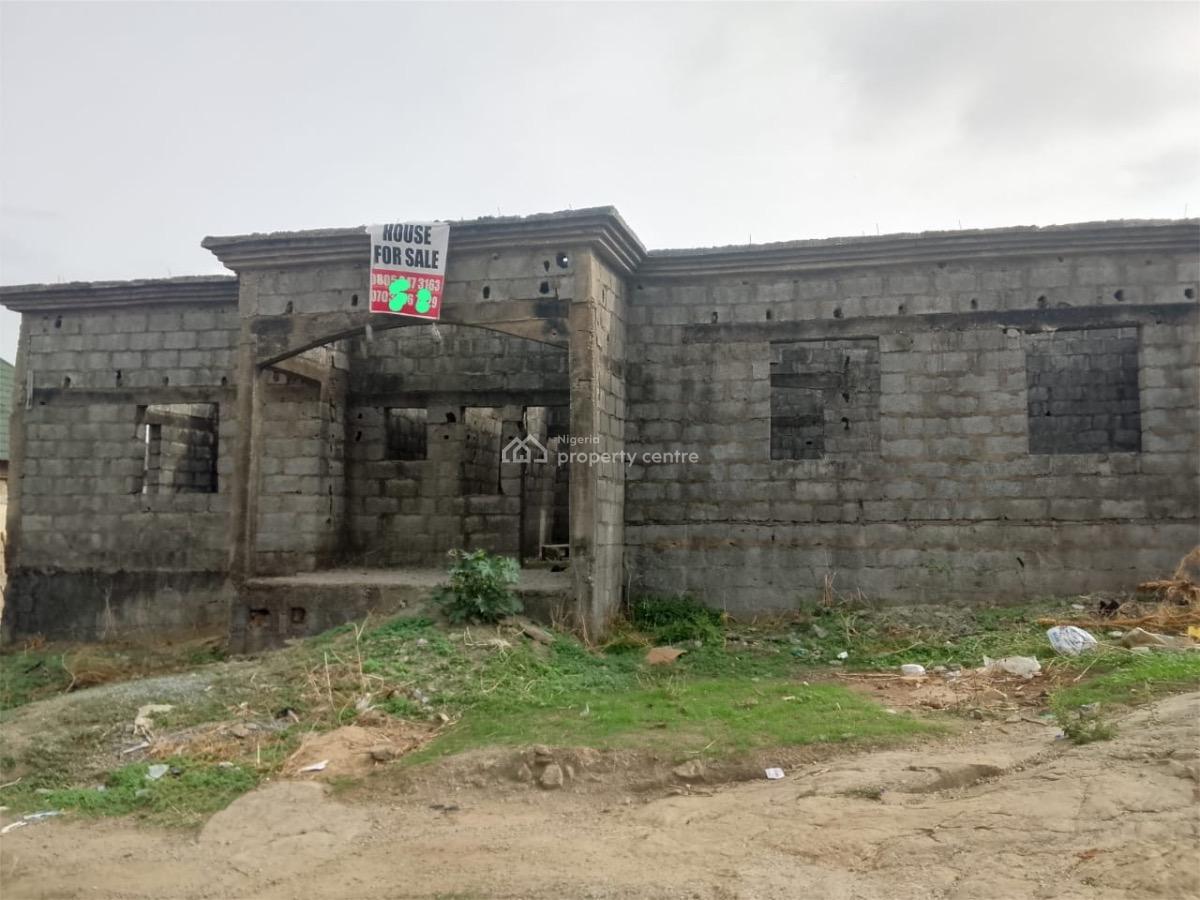 Distress  3 Bedroom Bungalow with Bq Carcass, Lugbe District, Abuja, Detached Bungalow for Sale