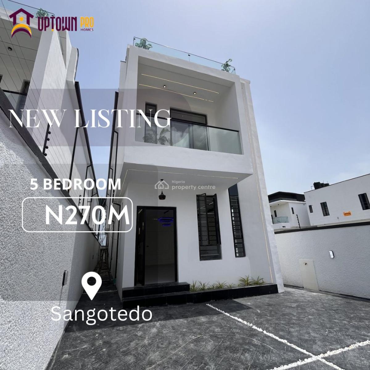 5 Bedroom Fully Detached Duplex, Sangotedo, Ajah, Lagos, Detached Duplex for Sale