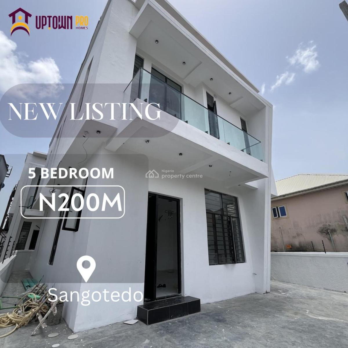 5 Bedroom Fully Detahed Duplex, Sangotedo, Ajah, Lagos, Detached Duplex for Sale