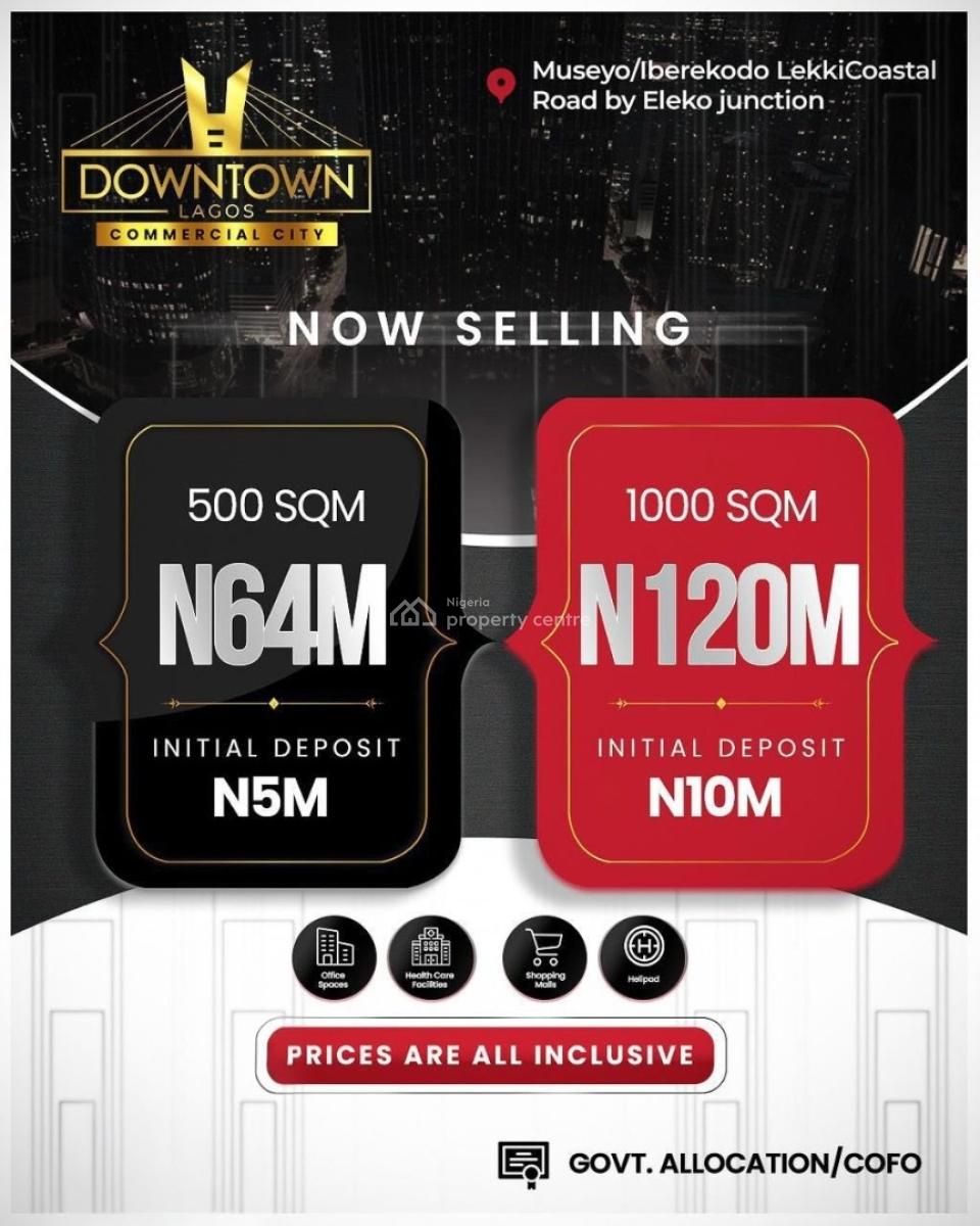 Luxury Plots of Land in a Commercial City, Downtown Lagos, Iberekodo, Ibeju Lekki, Lagos, Commercial Land for Sale