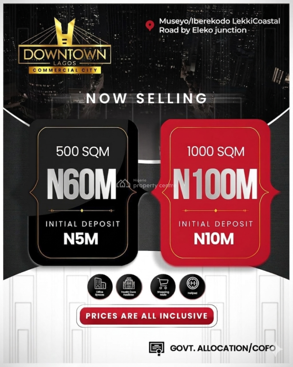 Luxury Plots of Land in a Commercial City, Downtown, Iberekodo, Ibeju Lekki, Lagos, Commercial Land for Sale