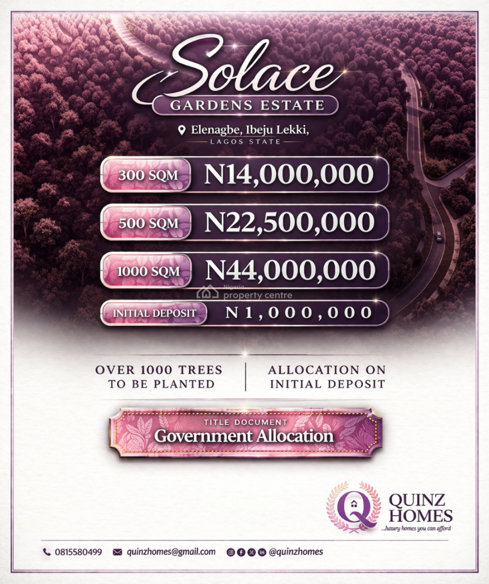 Premium Land, Solace Garden Estate, Ibeju Lekki, Lagos, Mixed-use Land for Sale