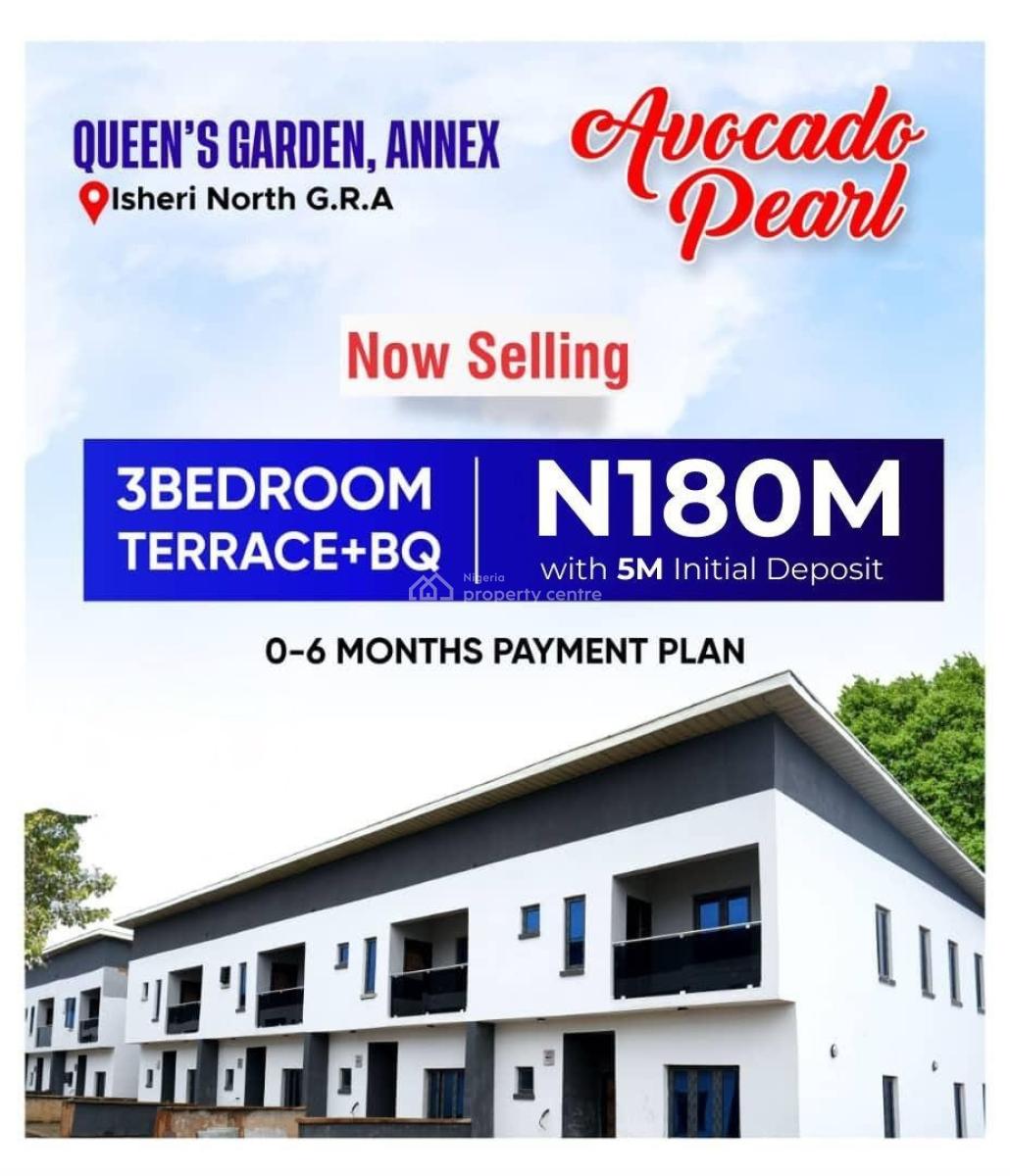 3 Bedroom Terrace House with Bq in a Luxury Estate, Avocado Pearl Terraces, Isheri, Lagos, Terraced Duplex for Sale