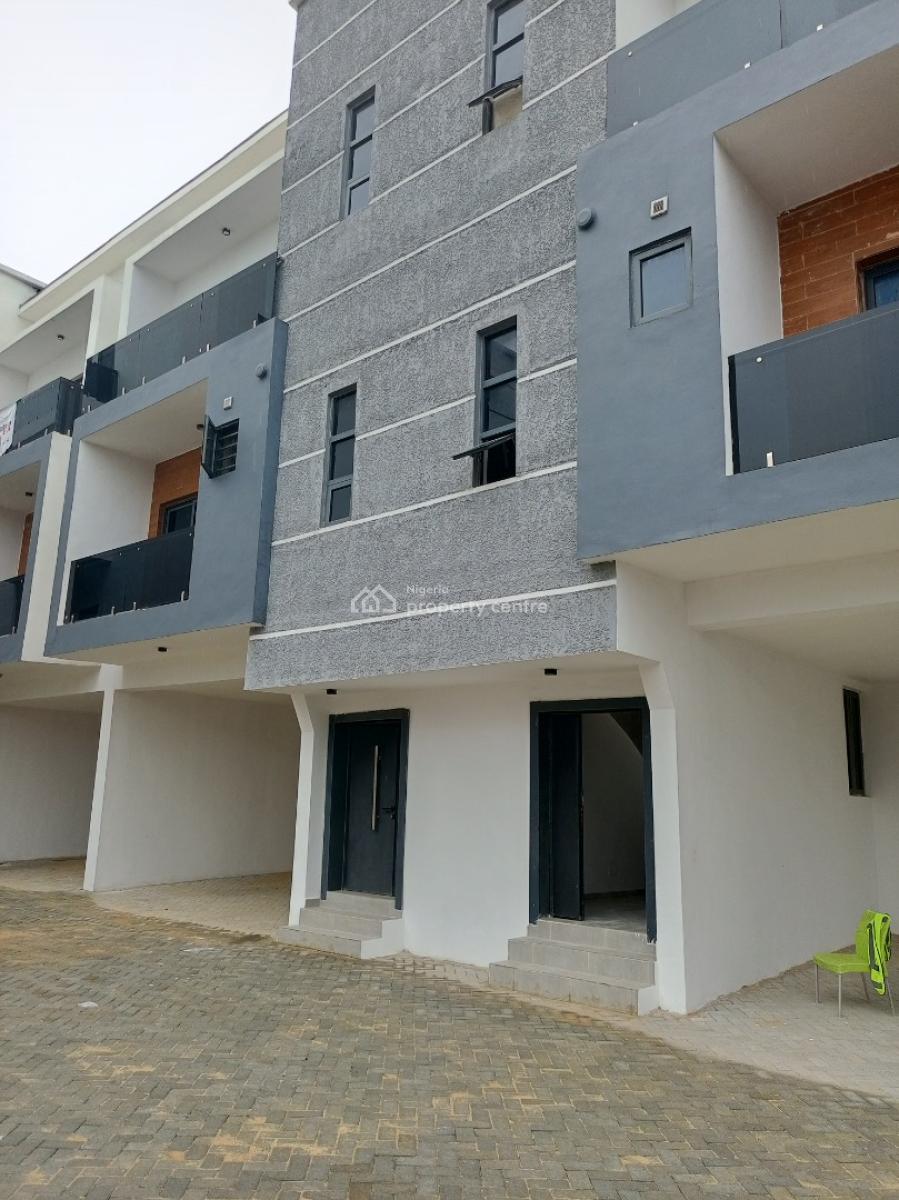 New Spacious 4bedroom Terrace with Bq 24/7 Light Access Coded Estate, Ologolo, Lekki, Lagos, Terraced Duplex for Rent