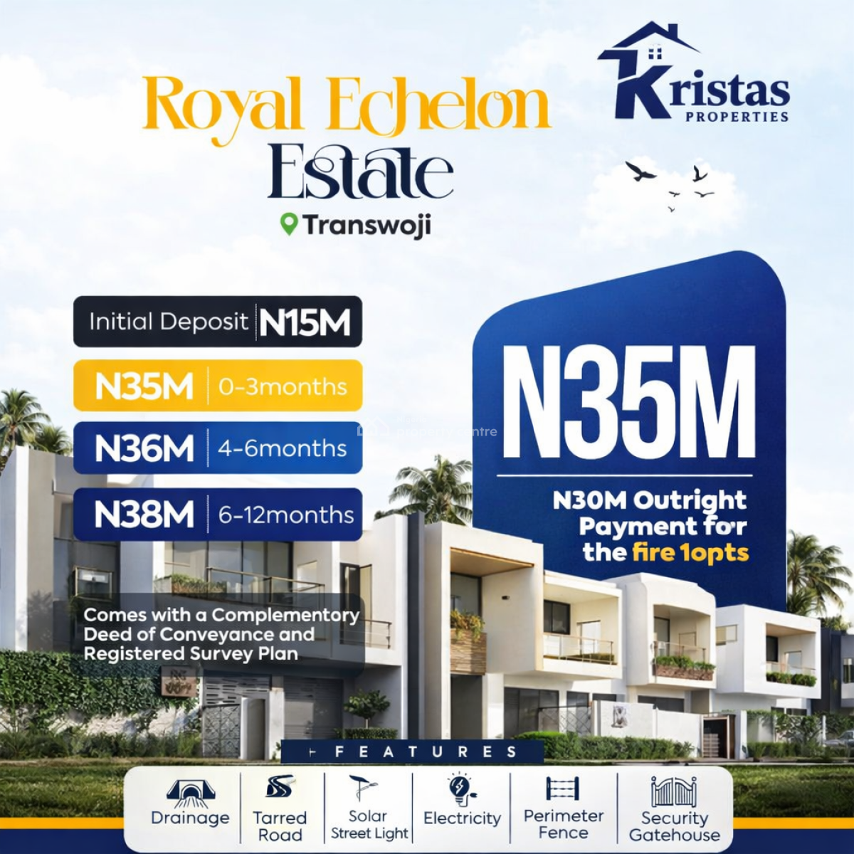 Estate Land, Royal Echelon Estate,transwoji Alesa Link Road Portharcourt, Obio-akpor, Rivers, Mixed-use Land for Sale