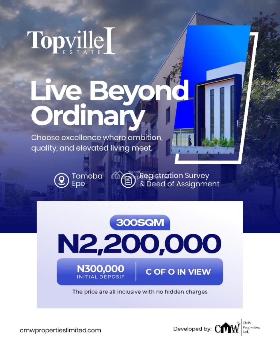 Land with Registered Survey and Deed of Assignment, Topville Estate Phase 1, Tomoba, Epe, Lagos, Residential Land for Sale