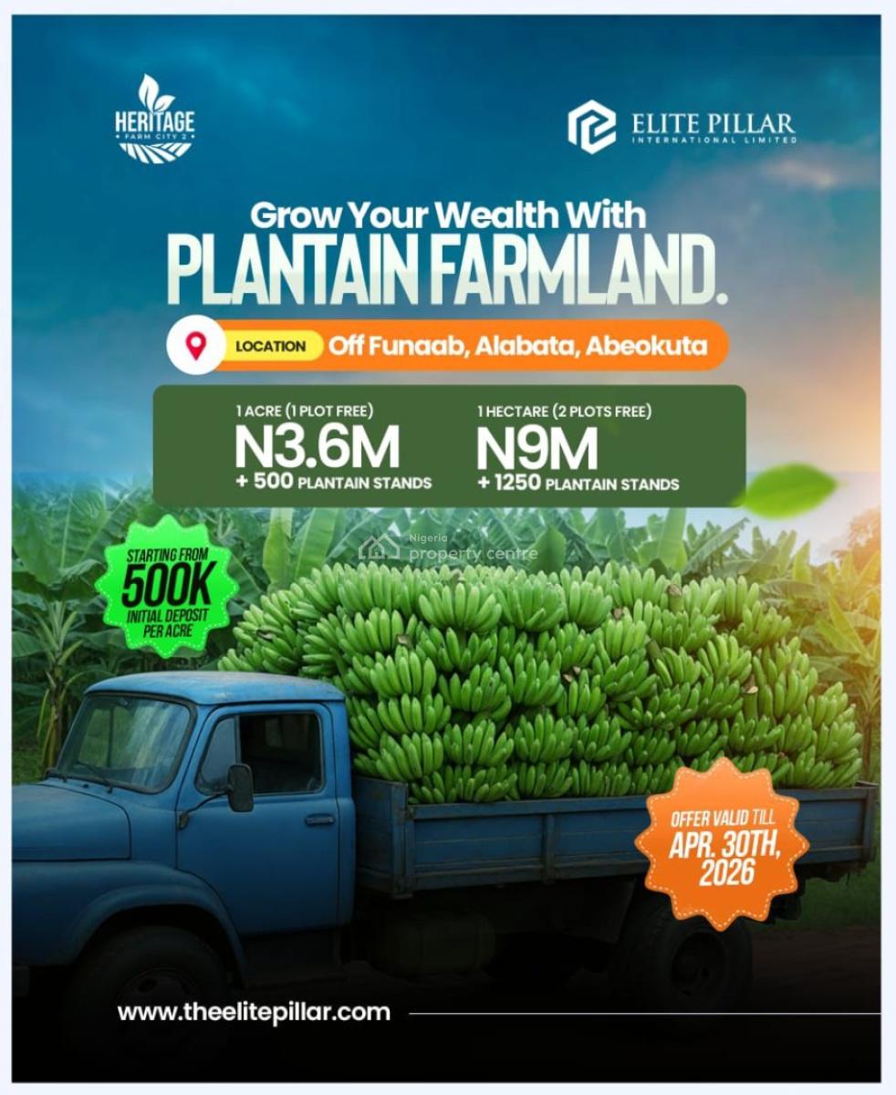 Farmland  Near Funaab Abeokuta -- Heritage Farm City Phase 2, Near Funaab, Abeokuta, Odeda, Ogun, Commercial Land for Sale