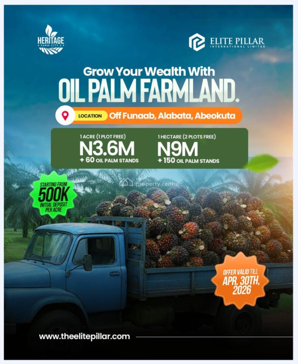 Farmland  Near Funaab Abeokuta -- Heritage Farm City Phase 2, Near Funaab, Abeokuta, Odeda, Ogun, Commercial Land for Sale