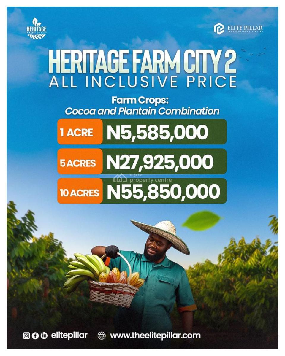 Farmland  Near Funaab Abeokuta -- Heritage Farm City Phase 2, Near Funaab, Abeokuta, Odeda, Ogun, Commercial Land for Sale