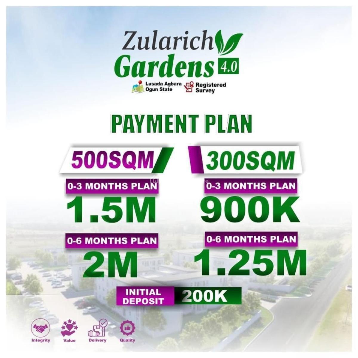 Affordable Residential Plots in a Serene Gated Estate, Zularich Gardens 4.0 / Lusada, Agbara, Ado-odo/ota, Ogun, Residential Land for Sale