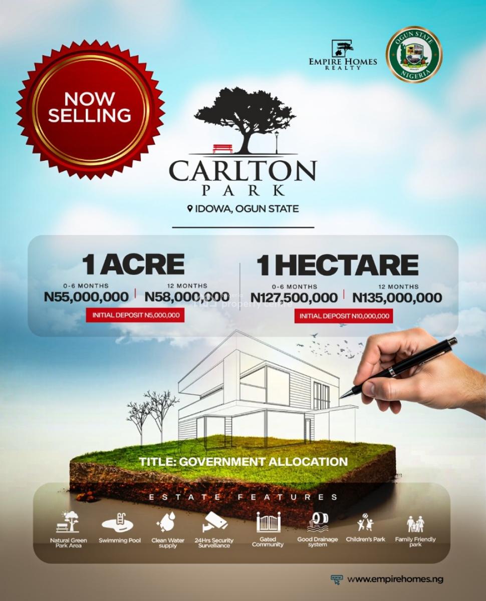 Carlton Park Estate -- Gated Residential Land, Idowa Along Old Ikorodu Road, Ijebu Ode, Ogun, Residential Land for Sale