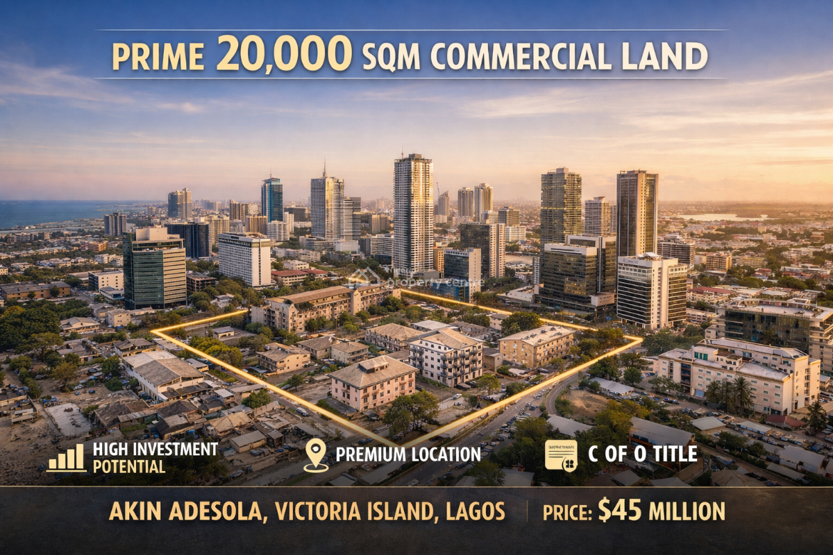 Prime 20,000sqm Commercial Land, Akin Adesola Street, Victoria Island (vi), Lagos, Commercial Land for Sale