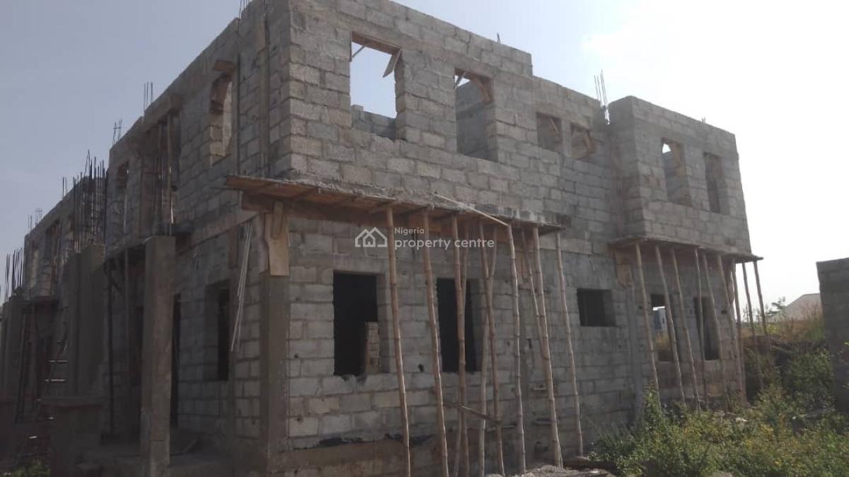 Well-built 4 Bedroom Carcass Duplex, Peyi Extension, Ushafa, Bwari, Abuja, Semi-detached Duplex for Sale