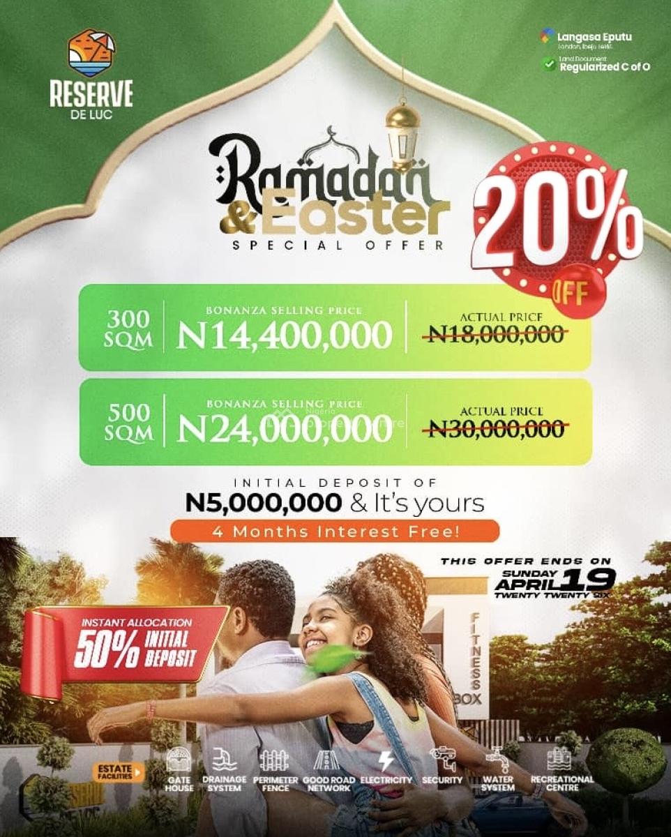 100% Dry Land with Instant Allocation, De Luc Reserve Located 30mins Drive From Eputu London Bus-stop, Eputu, Ibeju Lekki, Lagos, Mixed-use Land for Sale