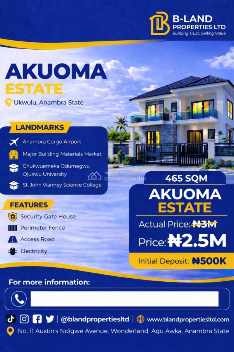 Cheap Property, Akuoma Estate Ukwulu, Awka, Anambra, Land for Sale